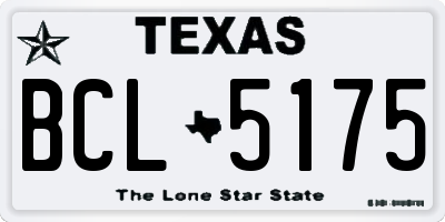 TX license plate BCL5175