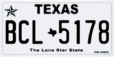 TX license plate BCL5178