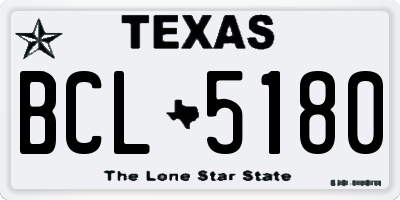 TX license plate BCL5180