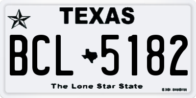 TX license plate BCL5182