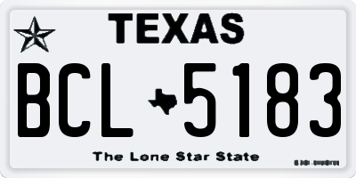TX license plate BCL5183
