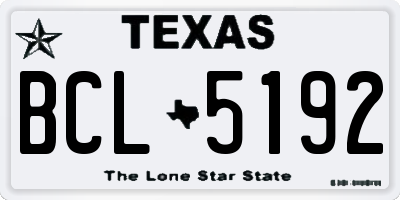 TX license plate BCL5192