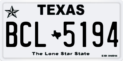 TX license plate BCL5194