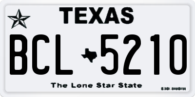 TX license plate BCL5210