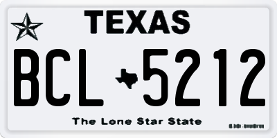 TX license plate BCL5212