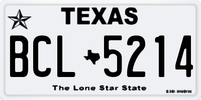 TX license plate BCL5214