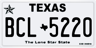 TX license plate BCL5220