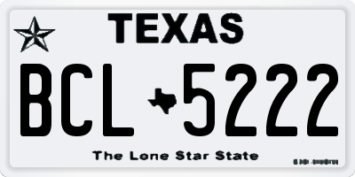 TX license plate BCL5222