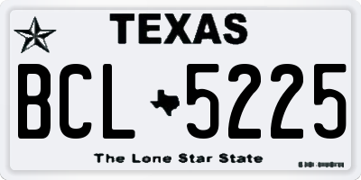 TX license plate BCL5225