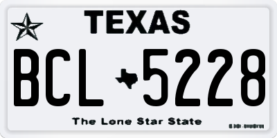 TX license plate BCL5228