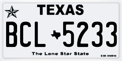 TX license plate BCL5233
