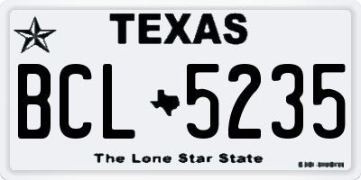 TX license plate BCL5235