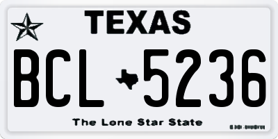 TX license plate BCL5236
