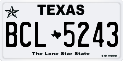 TX license plate BCL5243