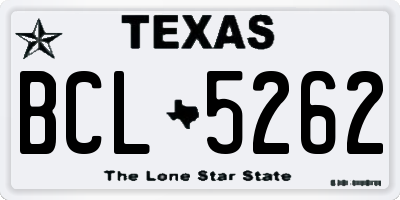 TX license plate BCL5262