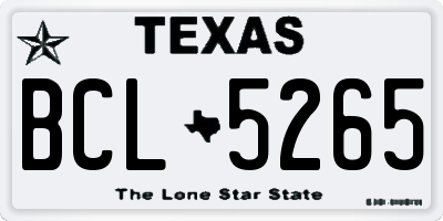 TX license plate BCL5265