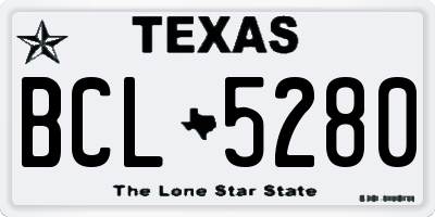 TX license plate BCL5280