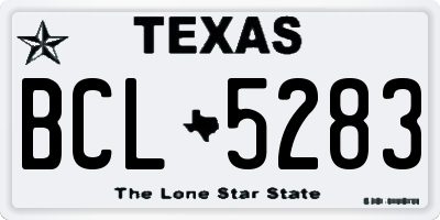 TX license plate BCL5283