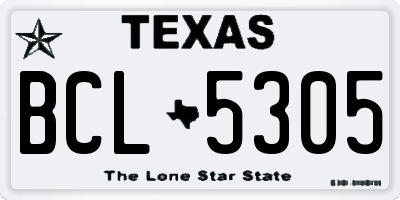TX license plate BCL5305