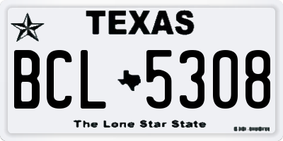 TX license plate BCL5308