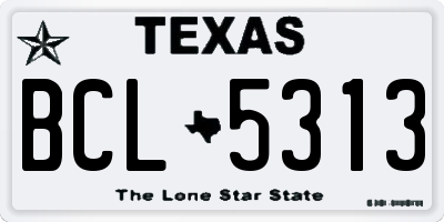 TX license plate BCL5313