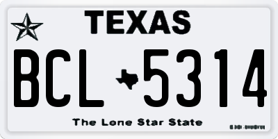 TX license plate BCL5314