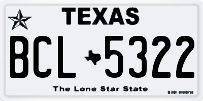 TX license plate BCL5322