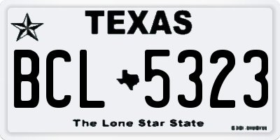 TX license plate BCL5323