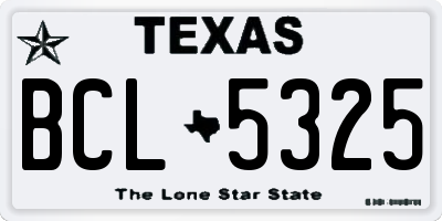 TX license plate BCL5325