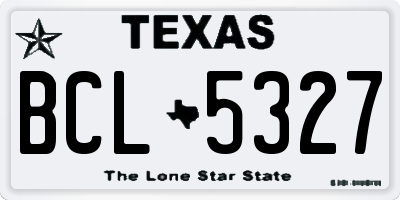 TX license plate BCL5327