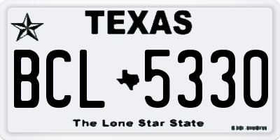 TX license plate BCL5330