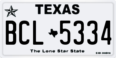 TX license plate BCL5334