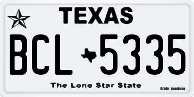TX license plate BCL5335