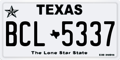 TX license plate BCL5337
