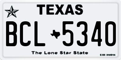 TX license plate BCL5340