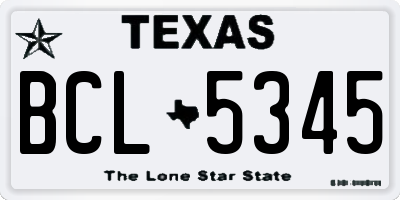 TX license plate BCL5345