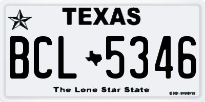 TX license plate BCL5346