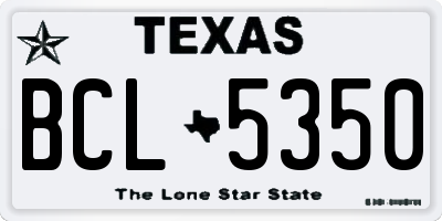 TX license plate BCL5350