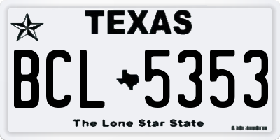 TX license plate BCL5353