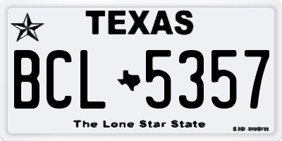 TX license plate BCL5357