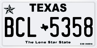 TX license plate BCL5358