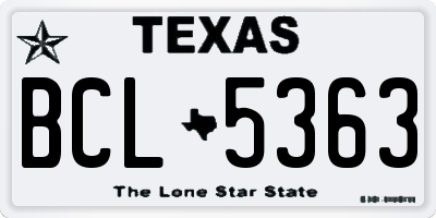 TX license plate BCL5363