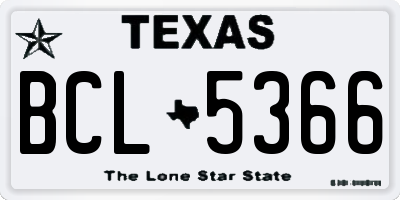 TX license plate BCL5366