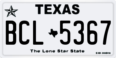 TX license plate BCL5367