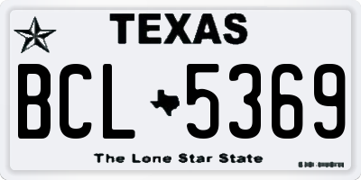 TX license plate BCL5369