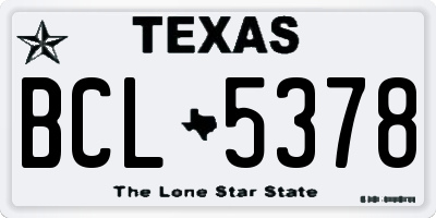 TX license plate BCL5378
