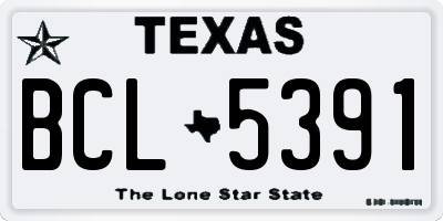 TX license plate BCL5391
