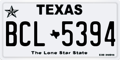 TX license plate BCL5394
