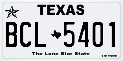 TX license plate BCL5401