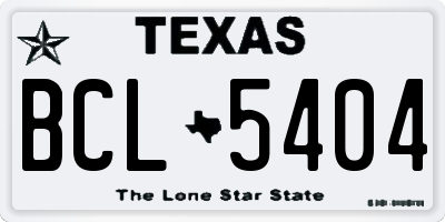 TX license plate BCL5404